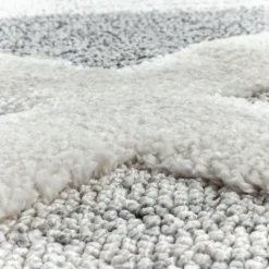 Teppich Skandinavisch Rund - Pitea Lines Grau Creme