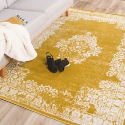Teppich Vintage - Adore Medaillon Gelb