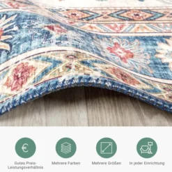 Teppich Vintage - Azara Yasmin Hellblau