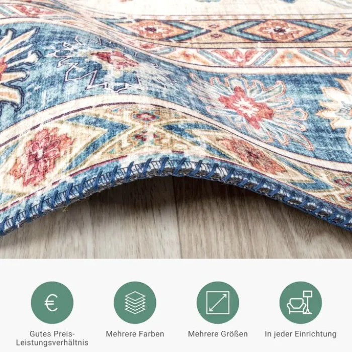 Teppich Vintage - Azara Yasmin Hellblau