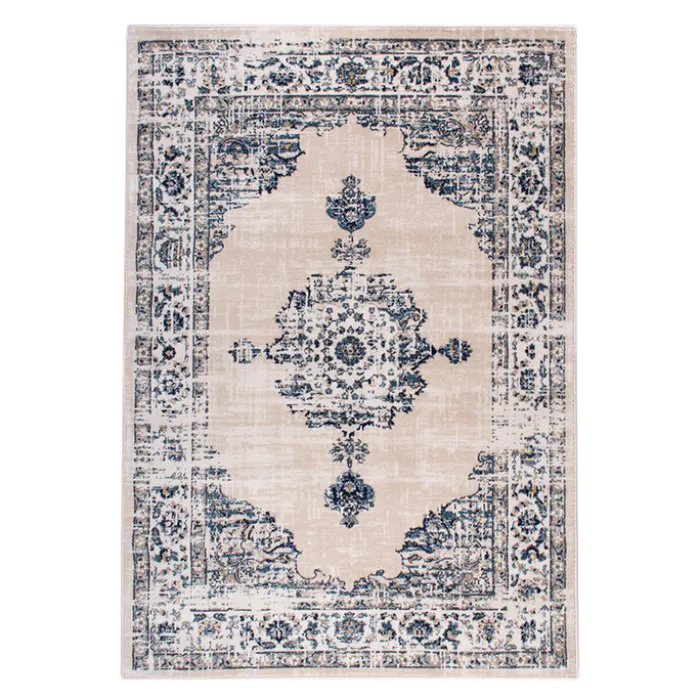 Teppich Vintage - Deep Medaillon Weiß Blau