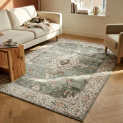 Teppich Vintage - Ember Medaillon Grün