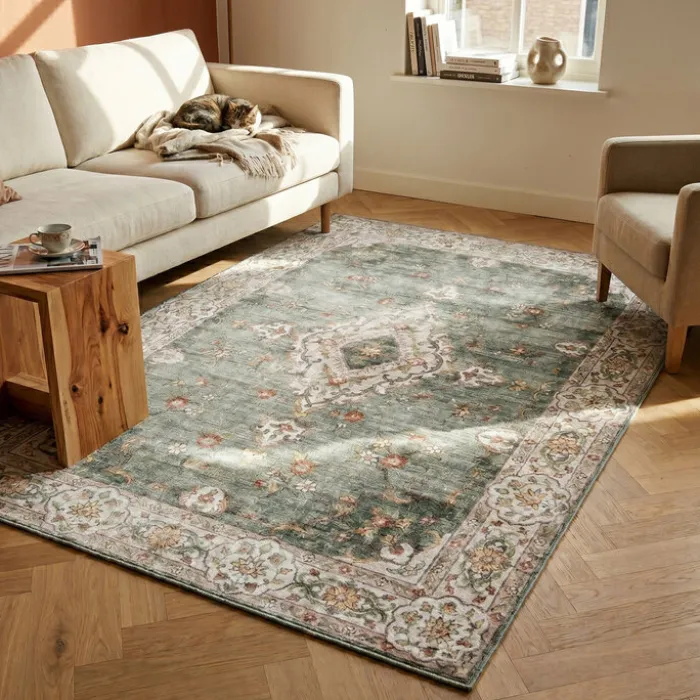 Teppich Vintage - Ember Medaillon Grün