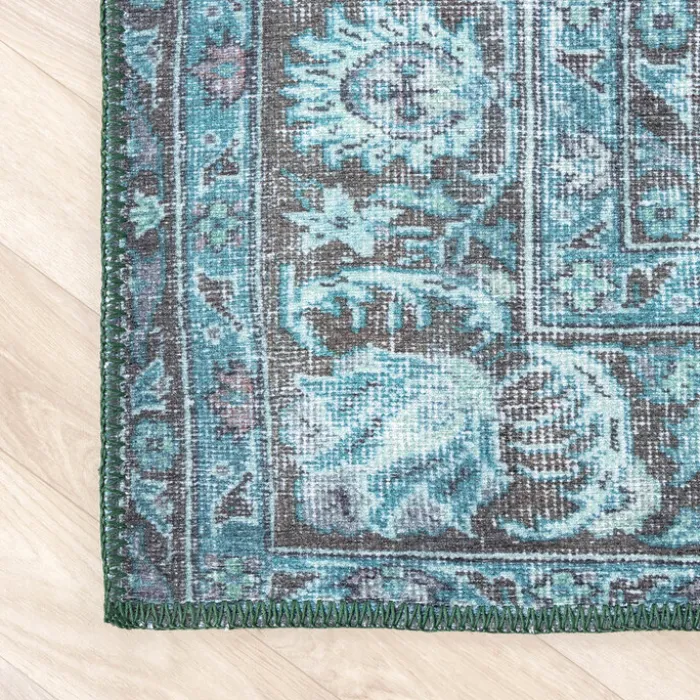 Teppich Vintage - Estate Medaillon Blau Grün