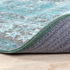 Teppich Vintage - Estate Medaillon Blau Grün
