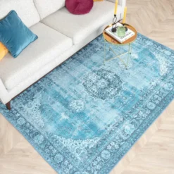 Teppich Vintage - Estate Medaillon Hellblau