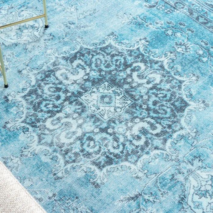 Teppich Vintage - Estate Medaillon Hellblau