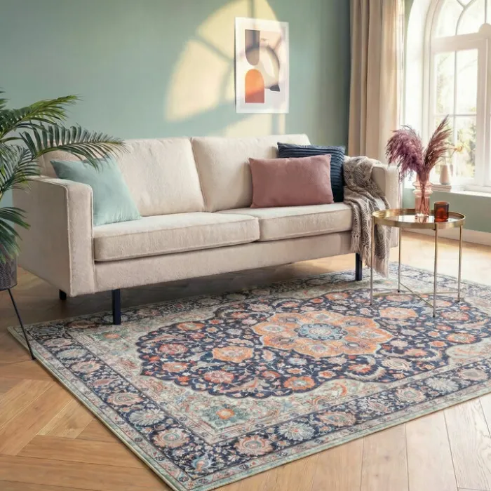 Teppich Vintage - Imagine Medaillon Blau