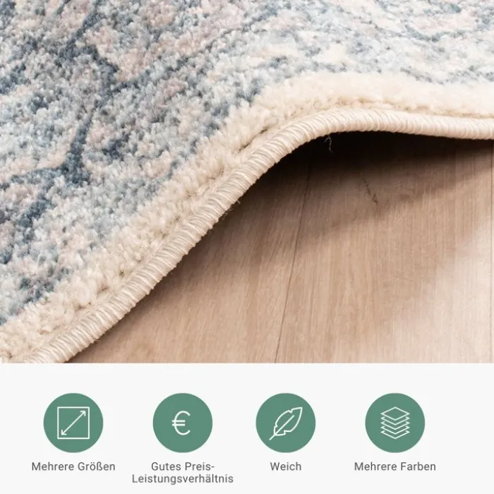 Teppich Vintage - Inspire Blau Creme 218