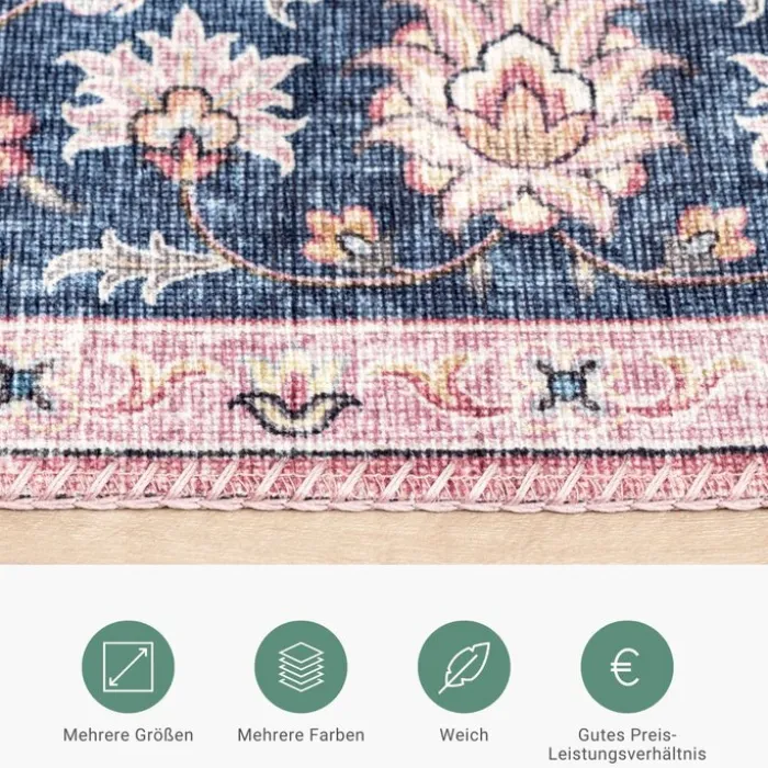 Teppich Vintage - Lily Medaillon Rot Rosa