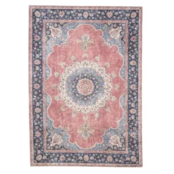 Teppich Vintage - Lily Medaillon Rot Rosa