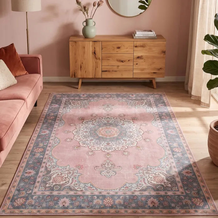 Teppich Vintage - Lily Medaillon Rosa