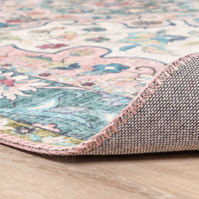 Teppich Vintage - Lily Oriental Blau Rosa