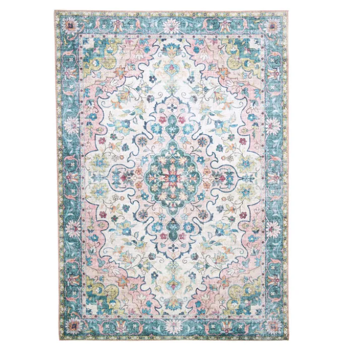 Teppich Vintage - Lily Oriental Blau Rosa