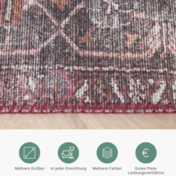 Teppich Vintage - Lugan Bordeaux Rot