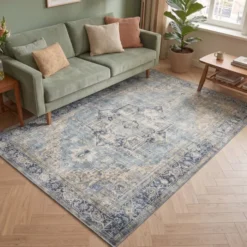 Teppich Vintage - Lugan Hellblau