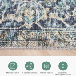 Teppich Vintage - Lugan Hellblau