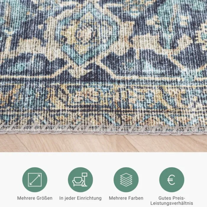 Teppich Vintage - Lugan Hellblau