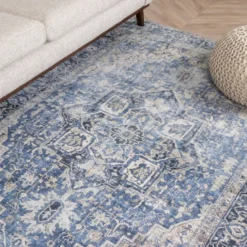 Teppich Vintage - Lugan Taupe Blau