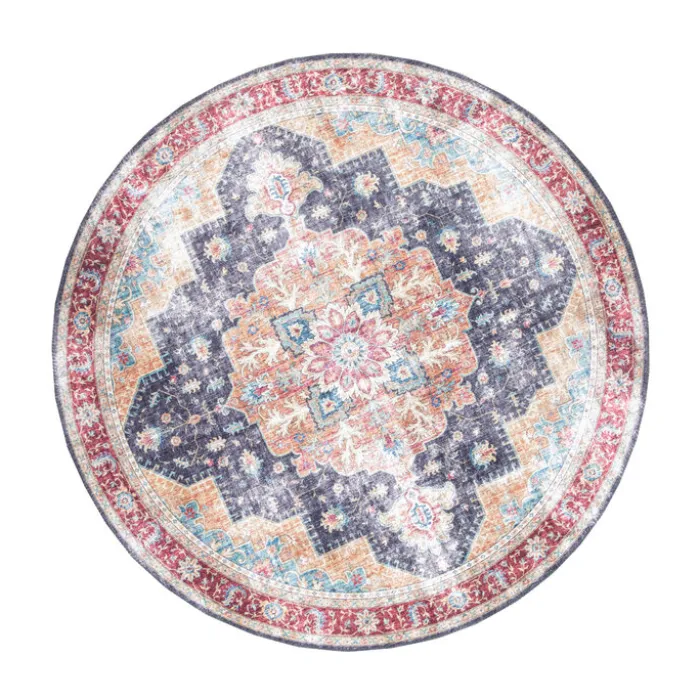 Teppich Vintage Rund - Azara Blau Rot