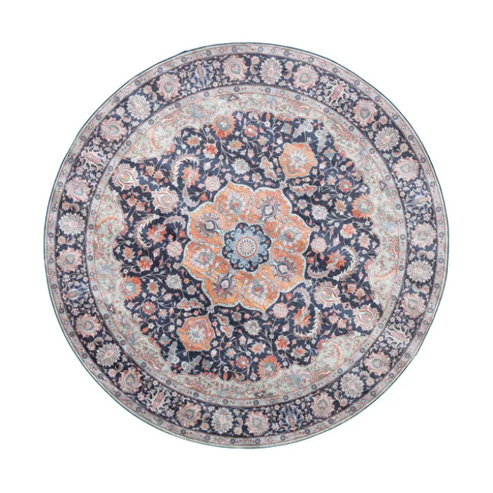 Teppich Vintage Rund - Imagine Medaillon Blau