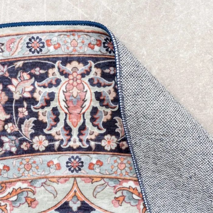 Teppich Vintage Rund - Imagine Medaillon Blau