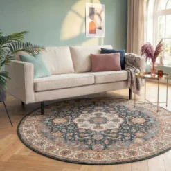 Teppich Vintage Rund - Imagine Medaillon Bunt