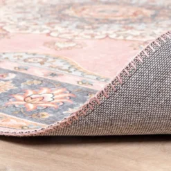 Teppich Vintage Rund - Lily Medaillon Rosa
