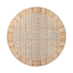 Teppich Vintage Rund - Thirza Oriental Hellblau Bunt