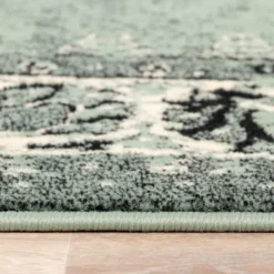 Teppich Vintage Rund - Wonder Grün Schwarz