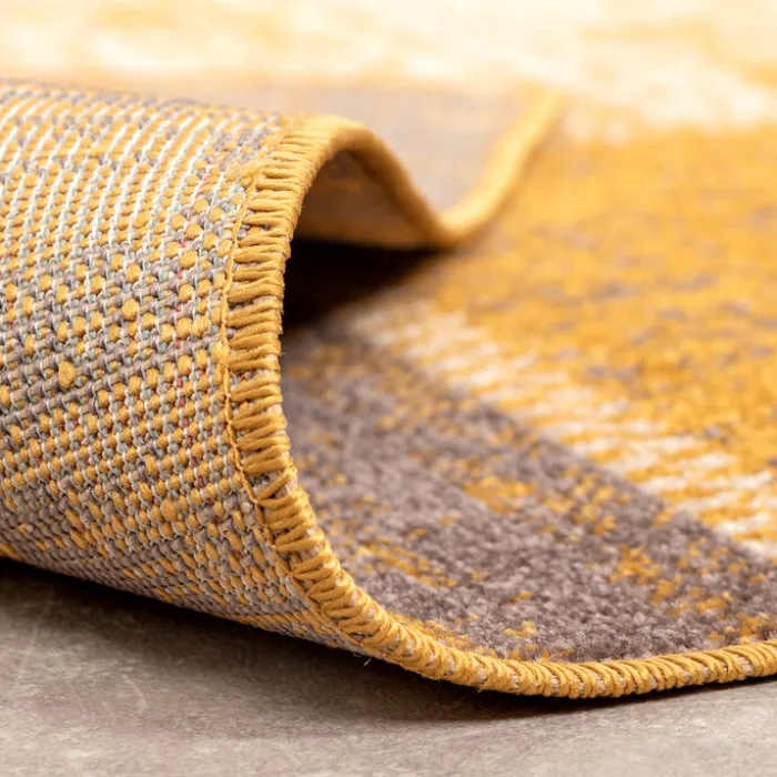 Teppich Vintage - Spring Patchwork Ockergelb Taupe