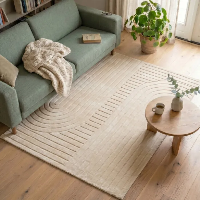 Teppich Wohnzimmer - Charm Arches Beige