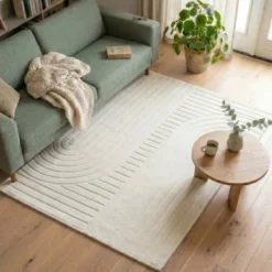 Teppich Wohnzimmer - Charm Arches Weiß