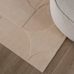 Teppich Wohnzimmer - Charm Circles Beige