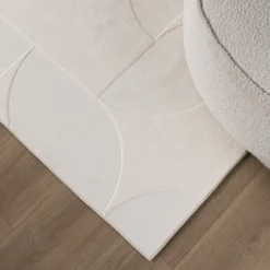 Teppich Wohnzimmer - Charm Circles Weiß