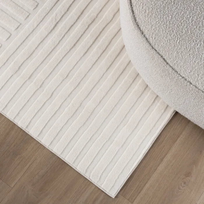 Teppich Wohnzimmer - Charm Curves Weiß