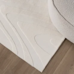 Teppich Wohnzimmer - Charm Shapes Weiß