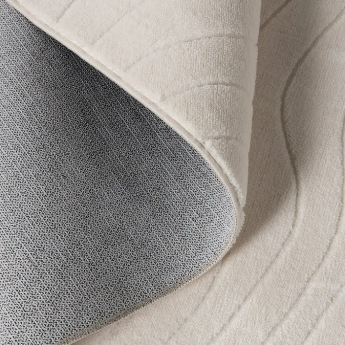 Teppich Wohnzimmer - Charm Waves Weiß