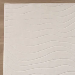 Teppich Wohnzimmer - Charm Waves Weiß