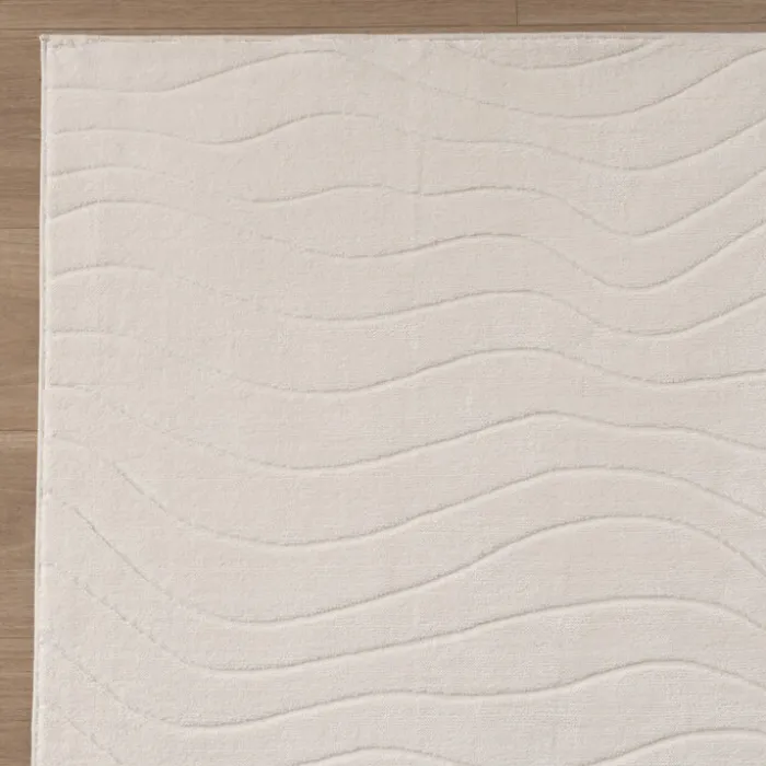 Teppich Wohnzimmer - Charm Waves Weiß