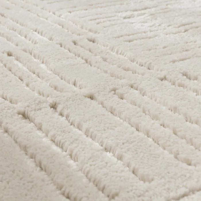 Teppich Wohnzimmer - Yune Lines Creme