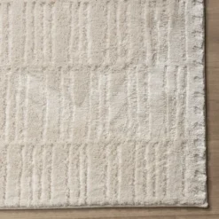 Teppich Wohnzimmer - Yune Lines Creme