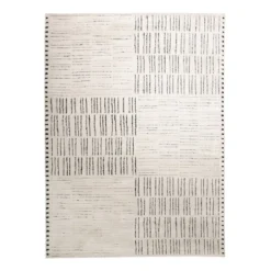 Teppich Wohnzimmer - Yune Lines Creme Schwarz
