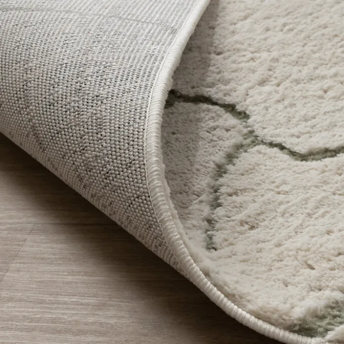 Teppich Wohnzimmer - Yune Stone Creme Grün
