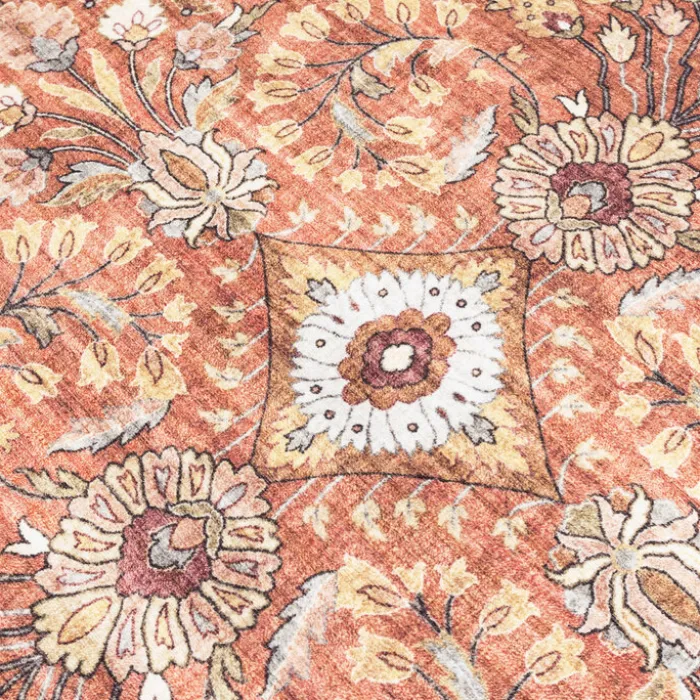 Vintage Gartenteppich Oval - Santo Flora Terrakotta