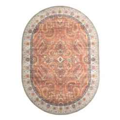 Vintage Gartenteppich Oval - Santo Flora Terrakotta
