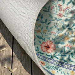 Vintage Gartenteppich Rund - Luana Dunkelgrün