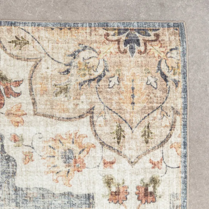 Vintage Gartenteppich - Santo Mandala Blau Grau