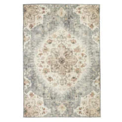 Vintage Gartenteppich - Santo Mandala Blau Grau