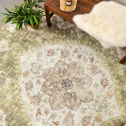 Vintage Gartenteppich - Santo Mandala Grün